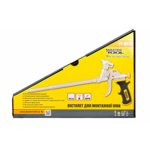 Пістолет для монтажної піни MASTERTOOL 180 мм металевий баллонопріемнік 81-8672