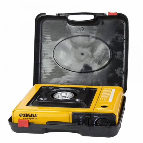 Плита газова одноконфоркова з п'єзопідпалом та адаптером (кейс) Sigma (2903431)