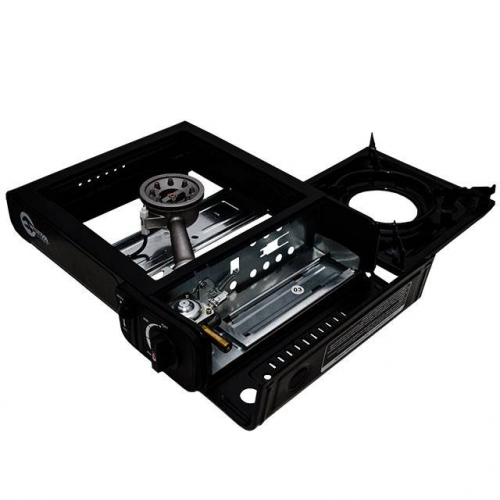 Плитка газова одноконфоркова, п'єзопідпалювання, під газові балони бутан і пропан-бутан INTERTOOL GS-0001