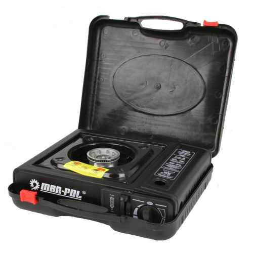 Газова плита туристична, одна конфорка 2500 W з перехідником MARPOL M90016