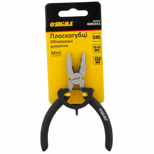 Плоскогубці 130мм гумові рукоятки Mini SIGMA (4341311)