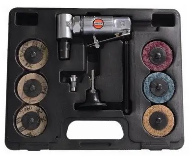 Пневмошліфмашина Suntech SM-562K Mini, 22000 об/хв, 1/4",вхід 1/4",шланг 3/8",113л/хв, 6,2Бар, набір