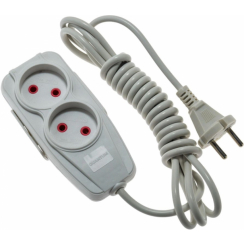 Подовжувач Quantum 2 поста  без заземлення білий 3м (2*0,75)