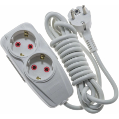 Подовжувач Quantum 2 поста  із заземленням білий 2м (3*1,0)