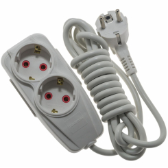 Подовжувач Quantum 2 поста із заземленням білий 2м (3*1,0), серія Bestline 1шт/уп