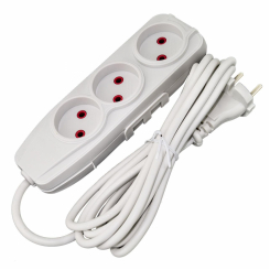 Подовжувач Quantum 3 пости без заземлення білий 3 м (2*0,75), серія Bestline 1 шт./пач./пач.