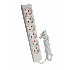 Подовжувач ТЕССО 6 постів із заземленням 3м (3*1) білий 1шт/уп