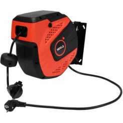 Подовжувач електромережевий YATO на котушці, L=10 м, 3-жильний Ø=1.5 мм², макс. струм 10 А