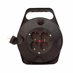 Подовжувач на котушці LP 15м (ПВС 3*1), 4 гнізда із заземлюючим контактом до 2.2 кВт