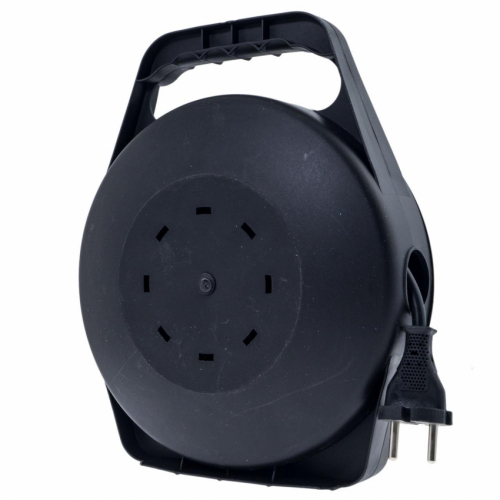 Подовжувач на котушці Quantum з термореле 4 поста без зазем 10м, 2*1.0, 10А, 230B, 2500Вт, 1шт/уп