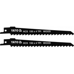 Полотна по дереву, до шаблевої пили YATO : l= 150 мм, h= 1.2 мм, 4 зуби/1", 2 шт.