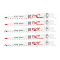 Полотно для шабельних пил THIN KERF FANG TIP MILWAUKEE, 150/5,0мм, (5шт), (деревина з цвяхами)