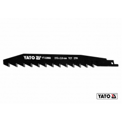 Полотно до шаблевої пили по керамічній і силікатній цеглі YATO : l= 215 мм, h= 2 мм, 2 зуби/1"