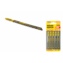 Полотно пильне для лобзика MASTERTOOL по дереву 5 шт швидкий прямий рез 6TPI 100 мм T111D basic 14-2817