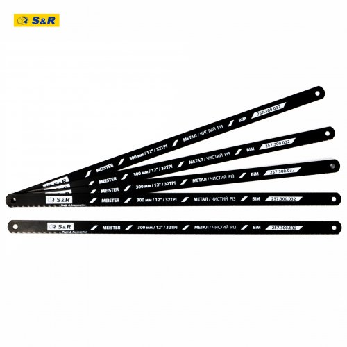 Полотно пиляльне для ножівки S&R Meister 300 мм 32 TPI по металу 5 шт