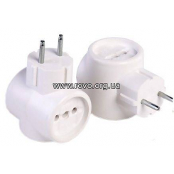 Потрійний європерехідник (білий) Тройнік Трійник