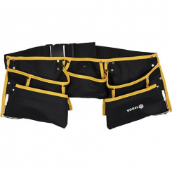 Пояс з 11 кишенями для інструментів столяра VOREL з поліестеру; 2 метал. захопи для молотків
