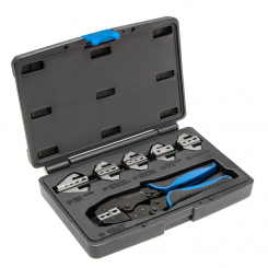 Пресс-кліщі для обжима кабелю зі змінними матрицями, 6 шт. HOEGERT 220 HT1P176