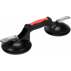 Присоска для монтажу скла подвійна YATO: 2 чашки Ø= 125 мм, m= 120 кг, 245х 125х 7 мм