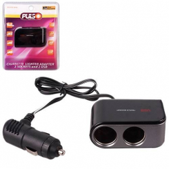Розгалужувач прикурювача PULSO 2 виходу 2USB 2100mA 12/24V SC-2069