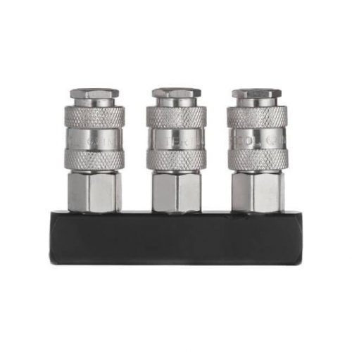 Розгалужувач повітря 1/4 "на 3 виходи, прямий, зі швидкороз'ємними з'єднаннями, 10 бар INTERTOOL PT-1855