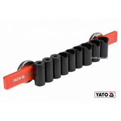 Рейка пластикова з магнітним кріпленням для 9 інструментів YATO: 350 х 50 х 40 мм.