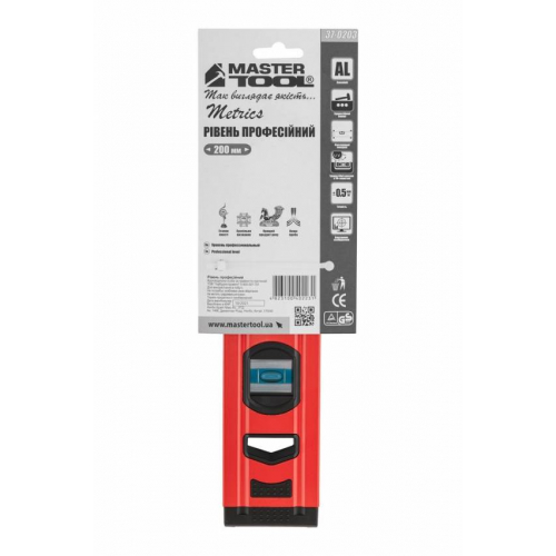Рівень MASTERTOOL 20 см 2 капсули 0.5 мм/м 37-0203