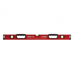 Рівень алюмінієвий YATO з 2-ма ручками та 3 осередки, l= 1.2 м [30]