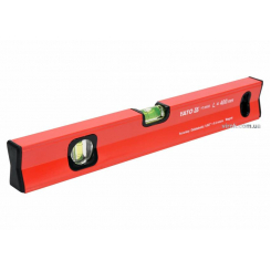 Рівень алюмінієвий з магнітом YATO : L= 40 см. 2 капсули, 1 ручка