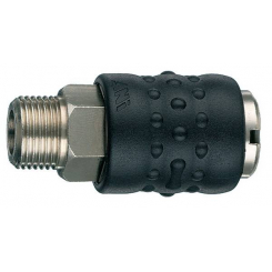 Роз'єм б/с 17/A 1/4M, тип "мама", з'єднувальна різьба 1/4'' зовнішня, гумований корпус