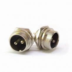 Роз'єм двополюсний панельний "тато" GX16-2B