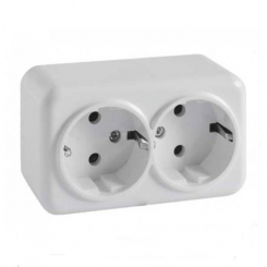 Розетка  RIGHT HAUSEN ASTRA NV ТЕРМОПЛАСТ 2-а зовніш. с/с біла HN-017111