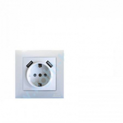 Розетка RIGHT HAUSEN VELENA 1-а внутр. с/з біла 2USB