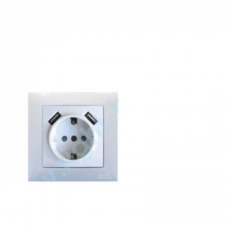 Розетка RIGHT HAUSEN VELENA 1-а внутр. с/з біла 2USB