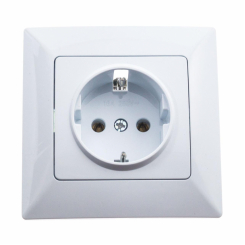 Розетка Quantum BEATA одинарна із заземленням біла, 1шт/уп