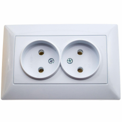 Розетка Quantum BEATA подвійна біла, 1шт/уп