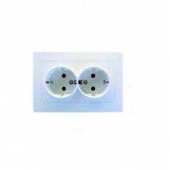 Розетка RIGHT HAUSEN VELENA 2-а внутр. с/с біла