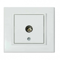 Розетка ТВ прохідна біла MINA