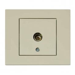 Розетка ТВ прохідна кремова GRANO