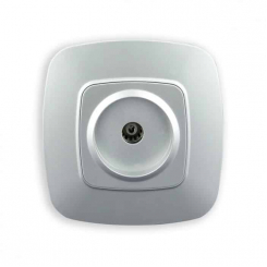 Розетка ТВ срібло ELA