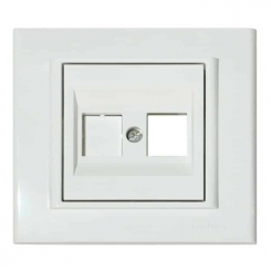 Розетка комп'ютерна без конекторів біла GRANO