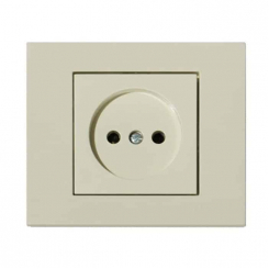 Розетка одинарна без заземлення кремова GRANO