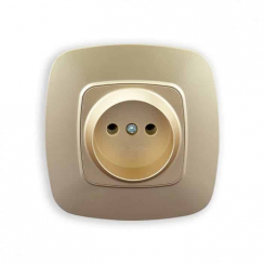 Розетка одинарна без заземлення золото ELA