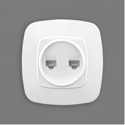 Розетка подвійна комп'ютерна біла ELA