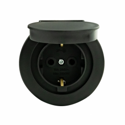 Розетка з заземленням з кришкою антрацит xOne