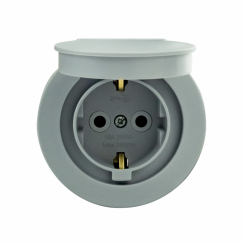 Розетка з заземленням з кришкою сіра xOne
