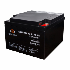 Розпродаж (22883) Акумулятор AGM LPM 12V - 26 Ah під болт М5 (08-2024)