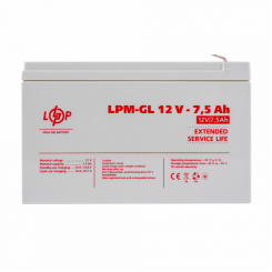 Розпродаж Акумулятор гелевий LPM-GL 12V - 7.5 Ah
