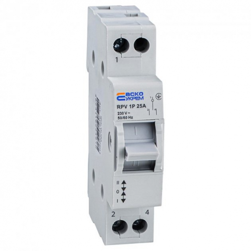Ручний перемикач введення резерву на три положення І-0-ІІ АСКО-УКРЕМ RPV 1P 25A (A0010220001)