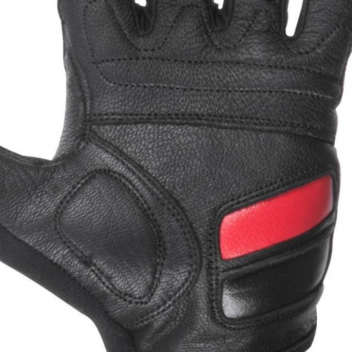 Рукавичка без пальців, шкіряна, гелеві та гумові вставки на долоні, вставки з повітропроникного неопрену на тильній стороні, фіксація ремінцем на липучці, 10" INTERTOOL SP-0147